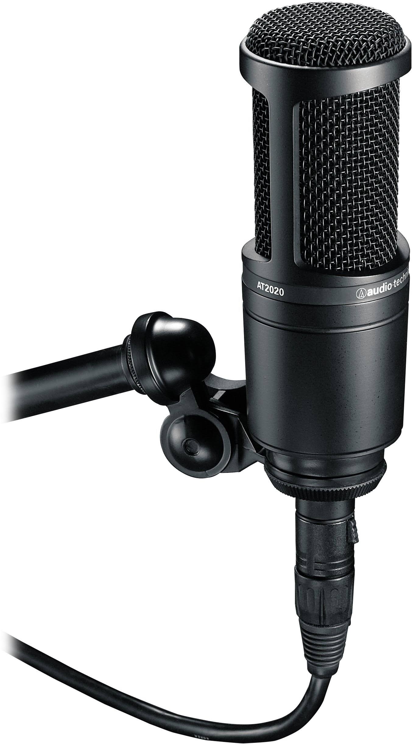Audio-Technica AT2020 Condenser Studio Microphone with XLR Cable Knox Stand and Pop Filter