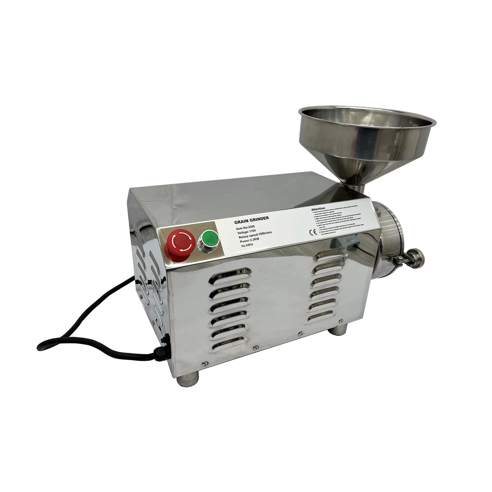 PreAsion Hammer Mill Equipment Grain Grinder Grinding Machine for Dry Grain Soybean Spice Coffee Bean Stainless Steel