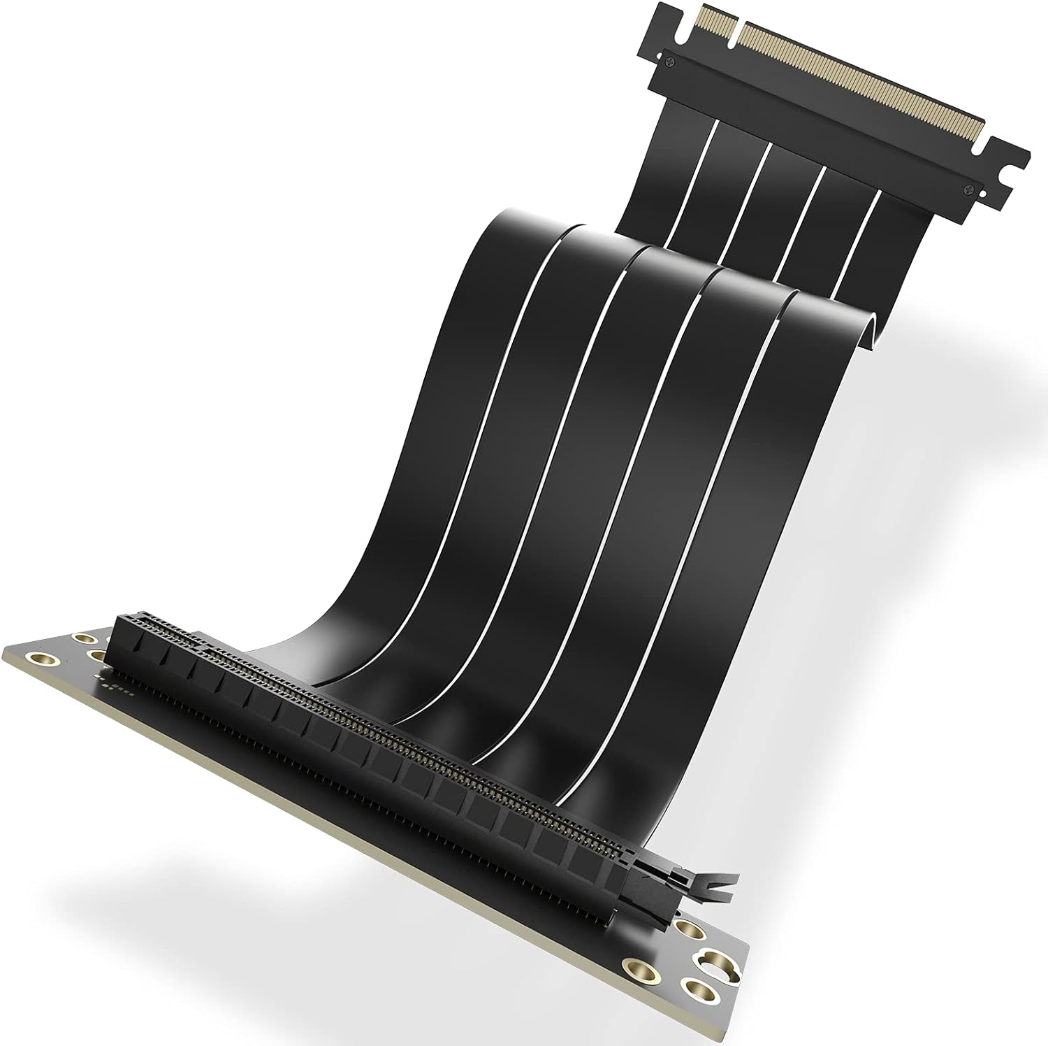 ASIAHORSE PCIE 4.0 16x Shielded Extreme High Speed Riser Cable with PCI Express Port for GPU Extension Card-Right Connector(20CM-90)