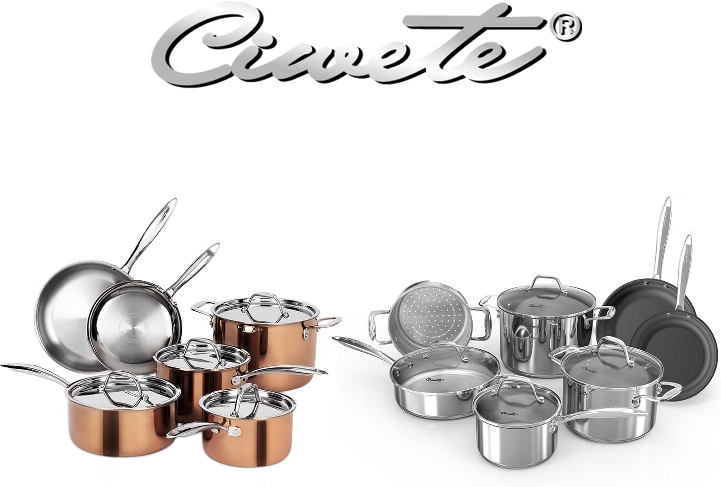 Stainless Steel Cookware Set 11pc & 10 pc