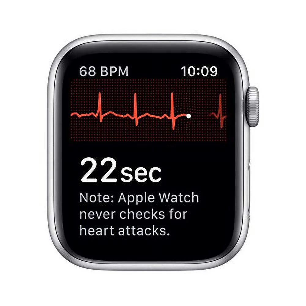 Restored Apple Watch Series 5 (GPS, 44MM) Silver Case + White Sport Band (Refurbished)