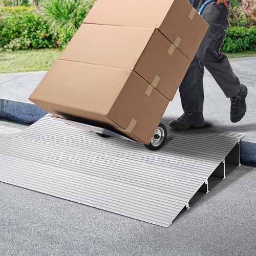 VEVOR Door Threshold Ramp, 6" Rise Door Ramp for Wheelchairs, Aluminum Threshold Ramp for Doorways Rated 800 lbs Load Capacity
