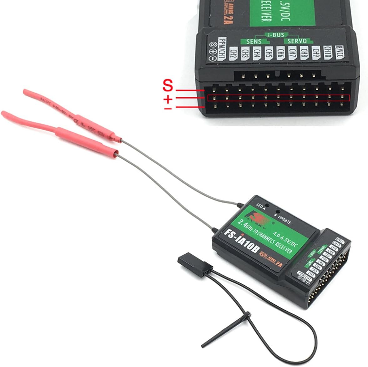 FLYSKY FS-i6X 10CH 2.4GHz RC Transmitter Controller/W iA10B Receiver Upgrade Cable for RC Helicopter Plane Quadcopter Glider