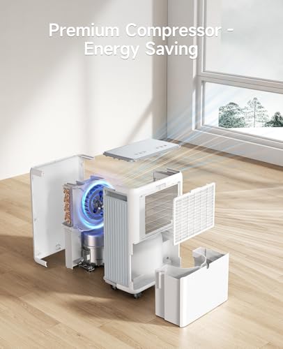 2000 Sq. Ft Dehumidifier for Basement, 30 Pint Dehumidifiers for Home, Bedroom and Bathroom, 3 Modes Dehumidifier with Drain Hose
