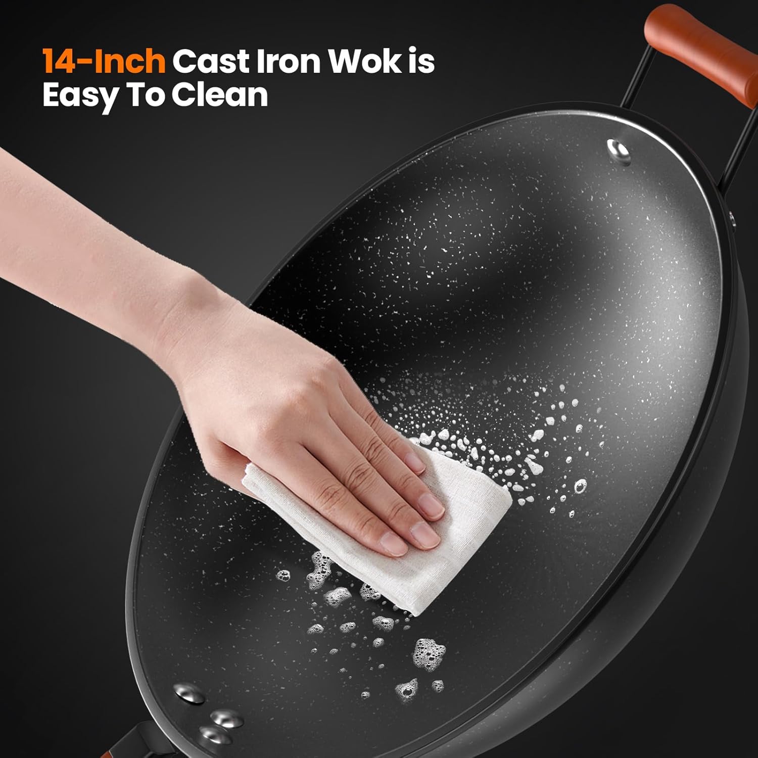 1800W Induction Wok,Stainless Steel Electric Wok Used For Home And Commercial,Temp From 140°F to 460°F