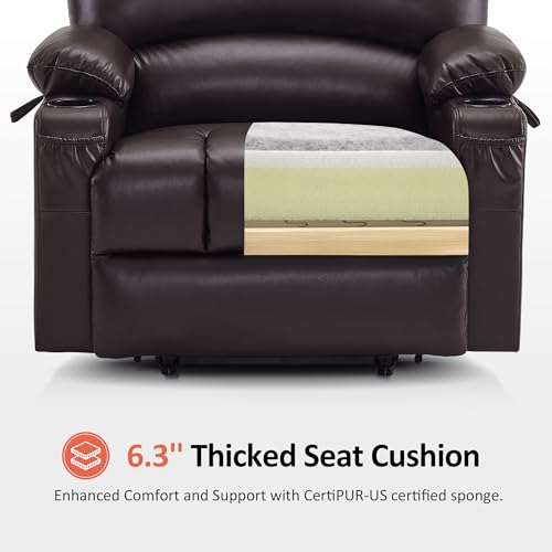 MCombo Oversized Power Lift Recliner Chair for Elderly, Lift Chair with Heat and Massage, Lift Recliner for Big and Tall, Cup Holders