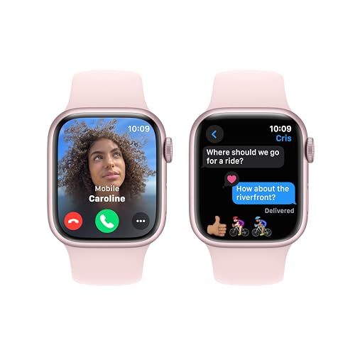 Apple Watch Series 9 [GPS 45mm] Midnight Aluminum Case with Midnight Sport Band, S/M (Renewed) - Radiant Selections