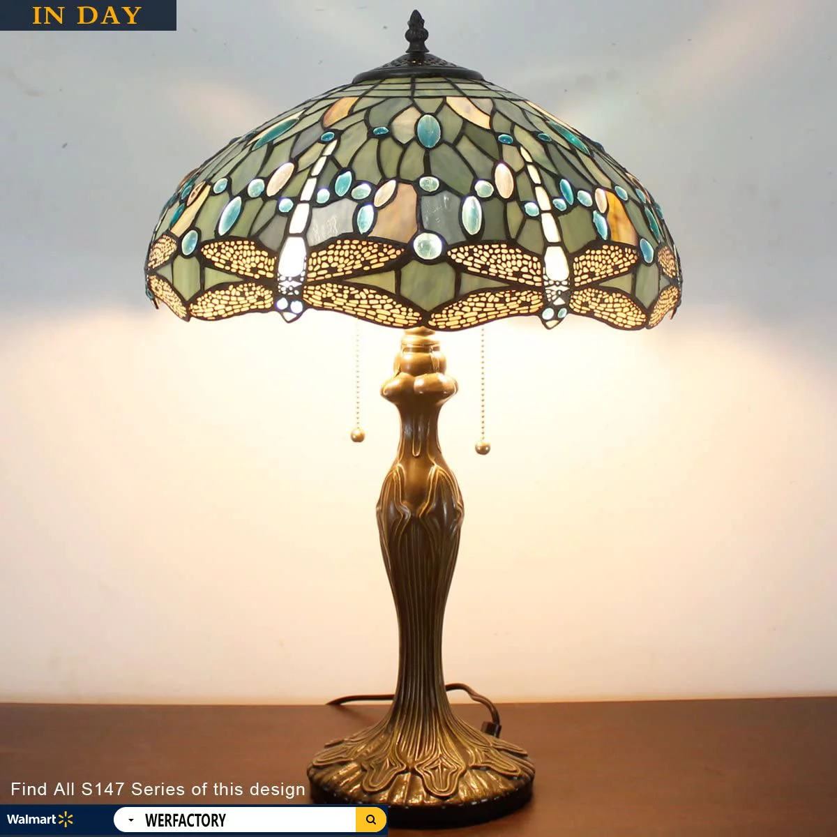 Tiffany Lamp for Living Room Table Top Stained Glass Bedside Table Lamp Bedroom