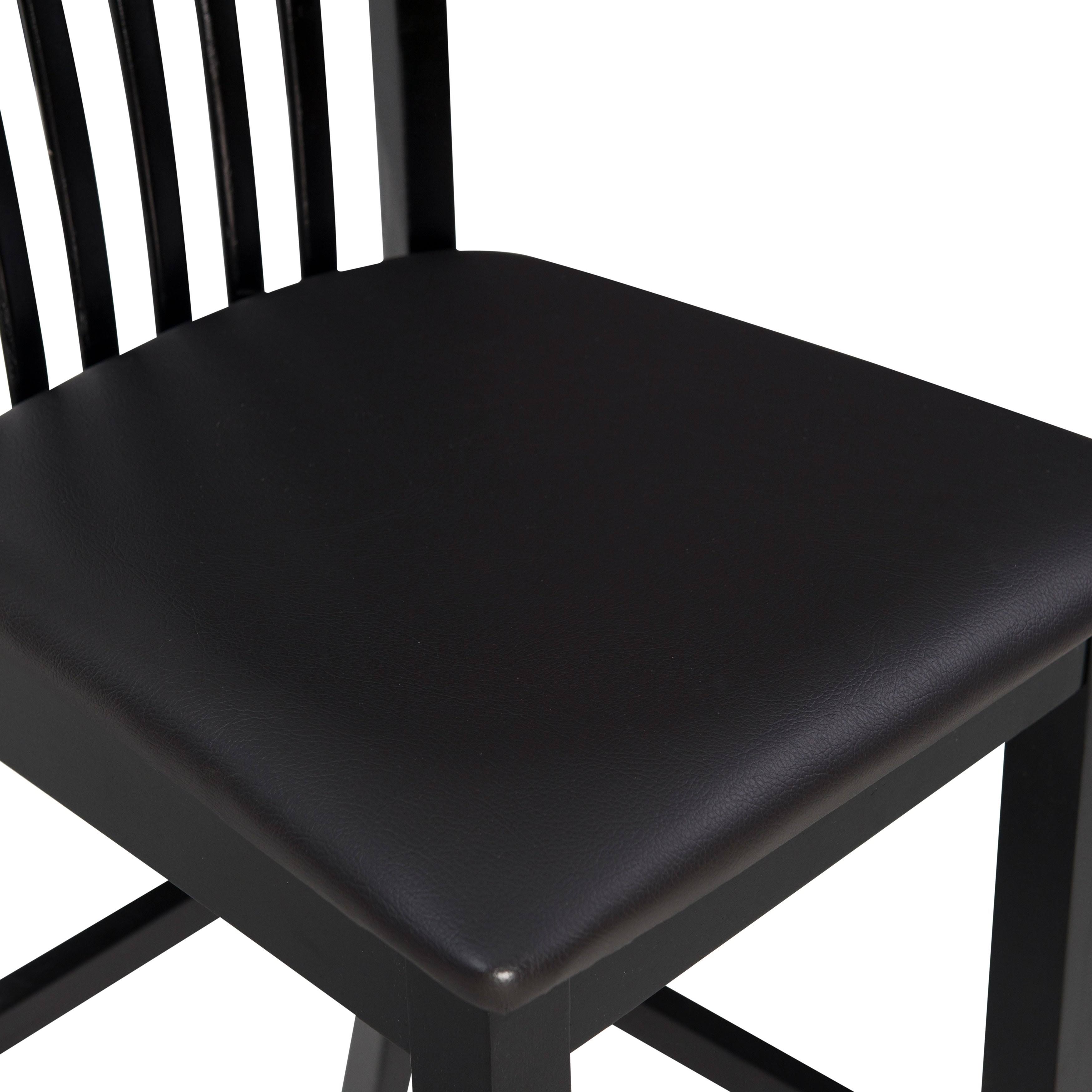 Linon Piedmont Black Slat Back Bar Stool