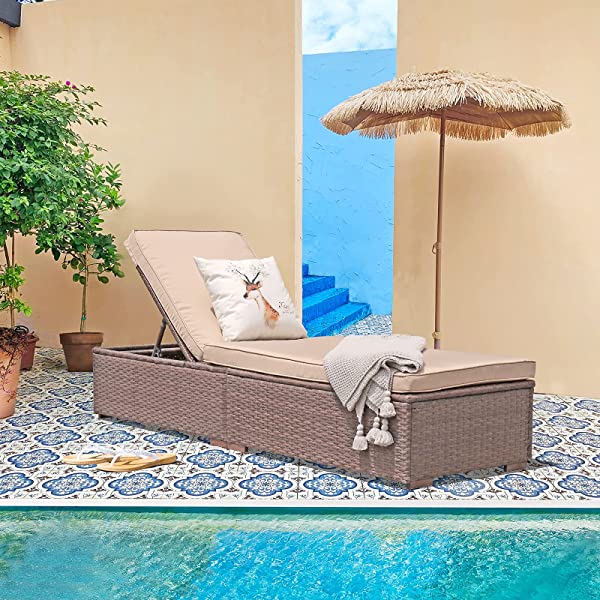 Patiorama Patio Chaise Lounge Chair, Sun Lounger