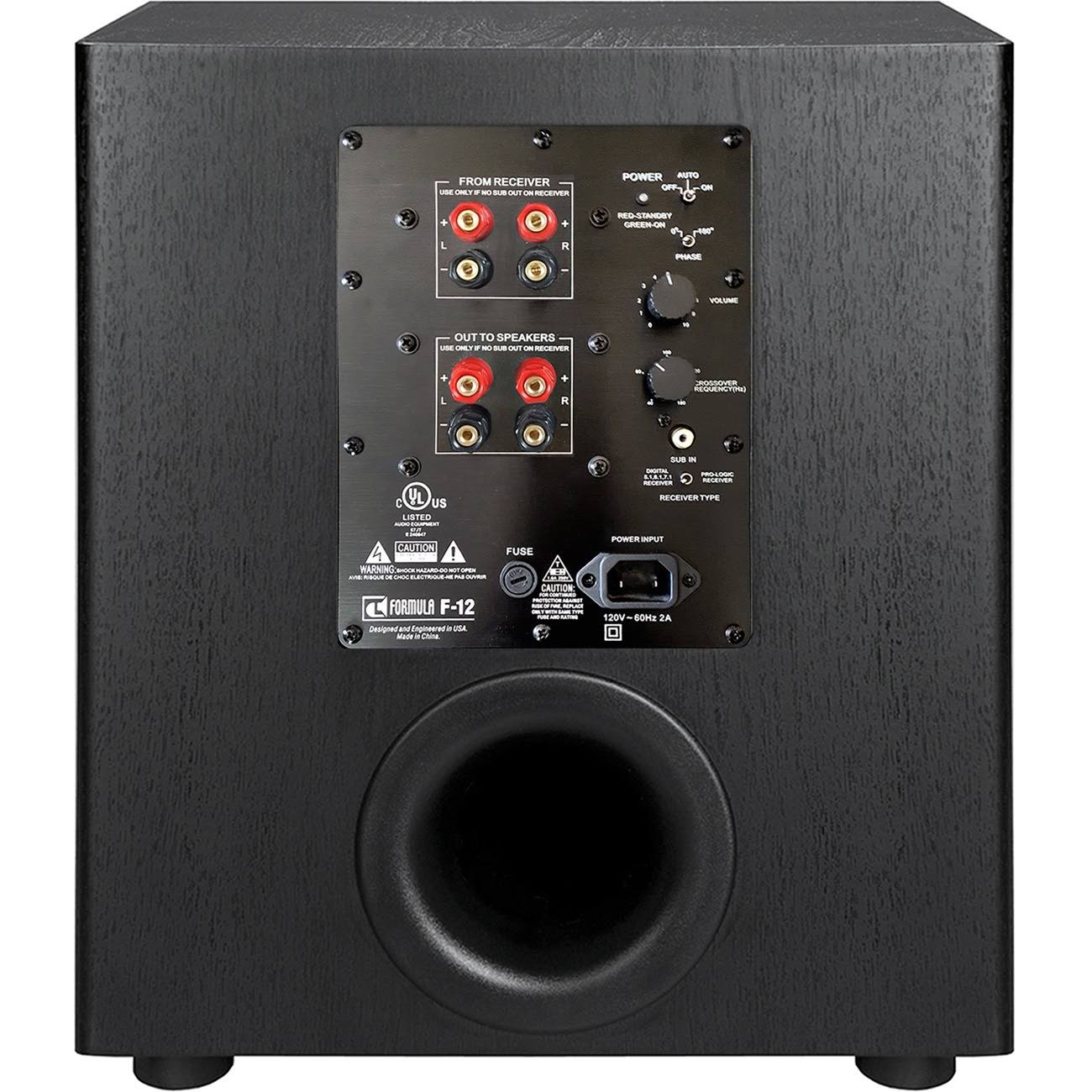 BIC America Formula F-12 Subwoofer - 12x22 - Black