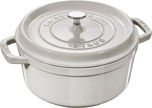 STAUB Cast Iron Dutch Oven 5.5-qt Round Cocotte, Made in France, Serves 5-6, Black Matte