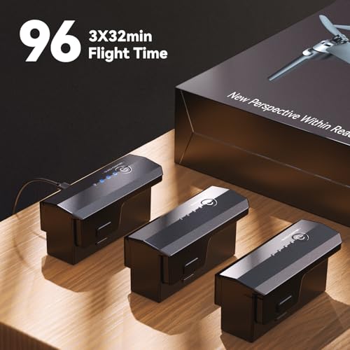 Ruko F11GIM2 Drone 3 Batteries and PD65W USB C Charger