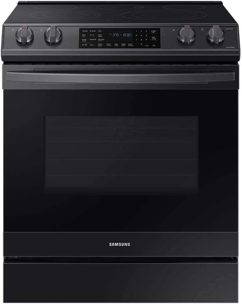 SAMSUNG 6.3 Cu Ft Smart Front Control Slide-In Electric Range Kitchen Stove w/ Air Fry, Convention+, Wi-Fi, Large Oven Capacity, NE63T8511SG/AA