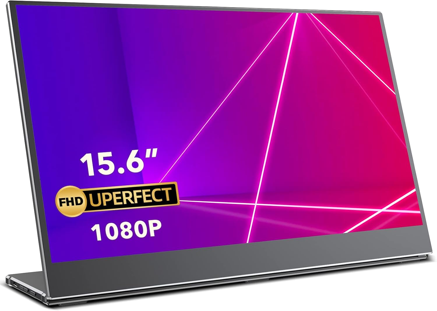 UPERFECT Portable Monitor Matte, Ultra Slim 15.6 FHD 1080P USB-C Portable Display Freestanding