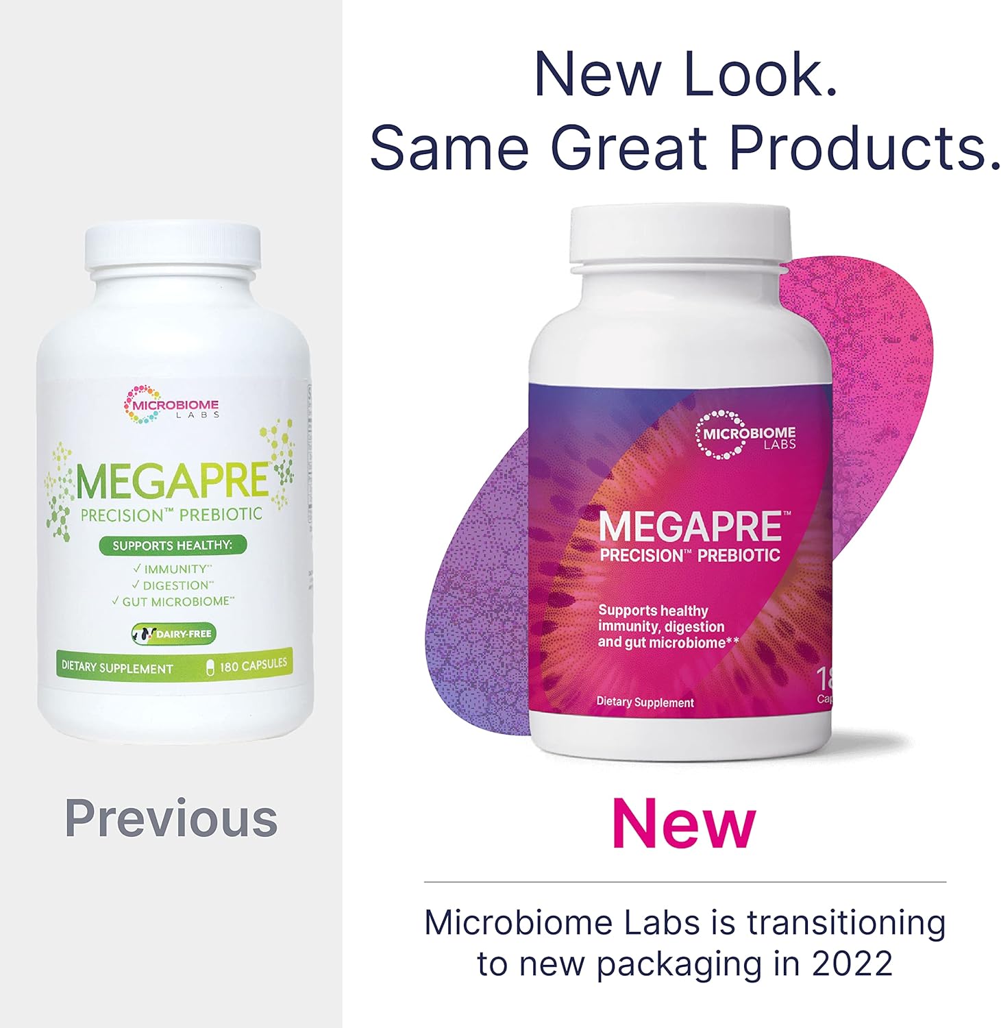 Microbiome Labs MegaSporeBiotic (60 Capsules) + MegaPre (180 Capsules) Probiotic Prebiotic Bundle