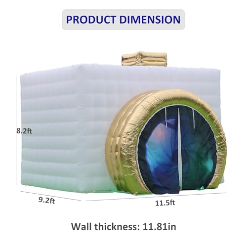 SAYOK Inflatable Party Tent Inflatable Nightclub White Inflatable Camera Photo Booth Enclosure Inflatable Cube Tent for Event, Show, Exhibition, Bars