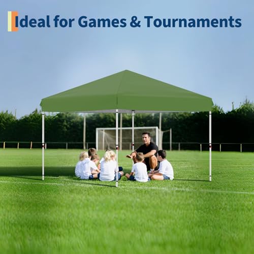 10x20 Pop Up Canopy - Easy Up Camping Tent with One Roller Bag, 3 Adjustable Height, 4 Weight Bags for Deck, Garden, Sports, Beach, Party - White