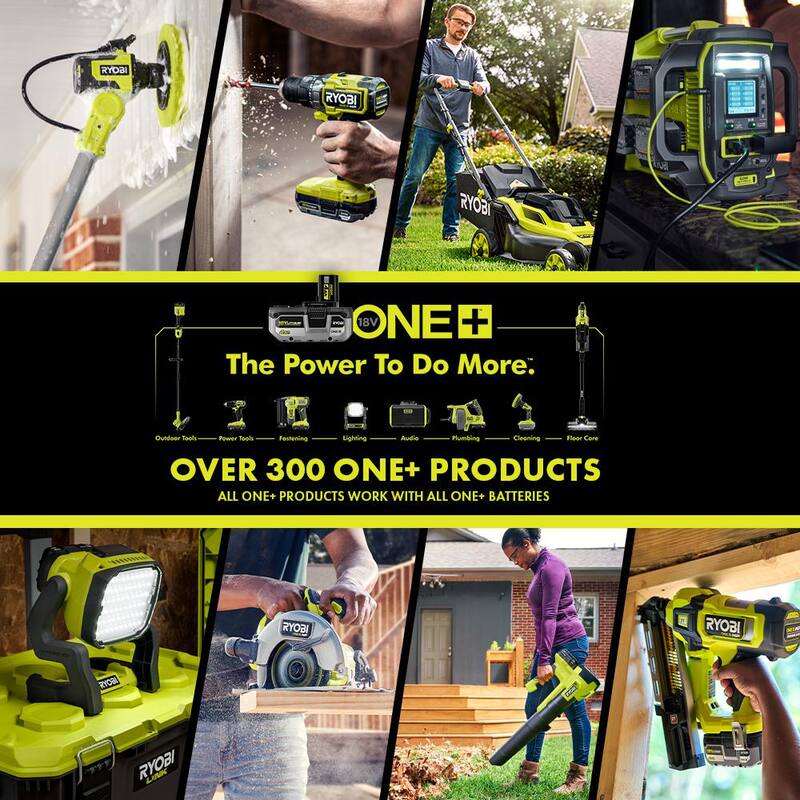 ONE+ 18V Cordless 4-Tool Combo Kit with 1.5 Ah Battery, 4.0 Ah Battery, Charger, and LINK Rolling Tool Box