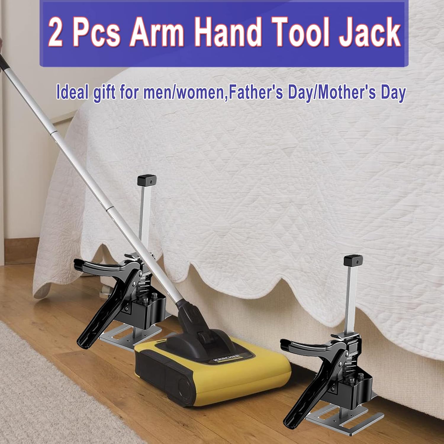 2 Pack Labor Saving Arm Hand Tool Jack Multifunctional Height Adjustment Lifting Device for Wall Door Panel Cabinet Board Pack of 2