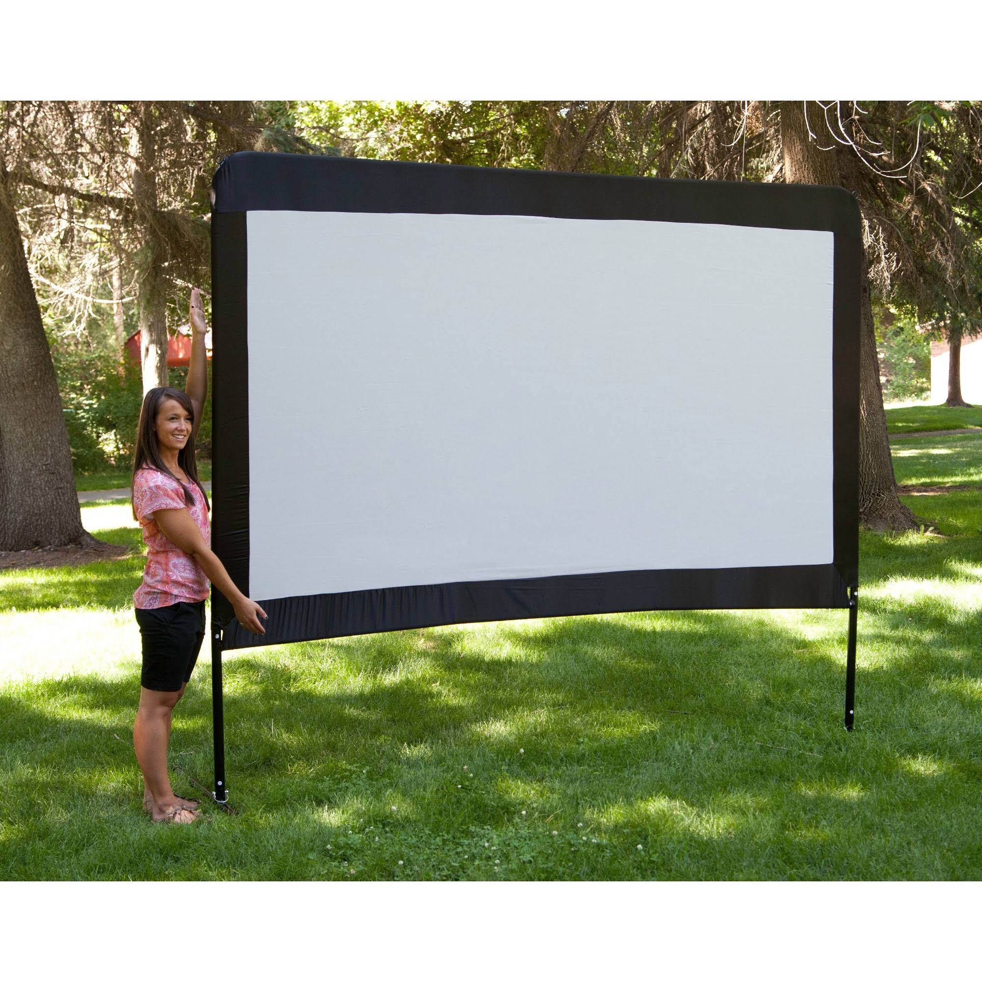 Camp Chef High Resolution Outdoor Folding Projection Screen, Silver, 120x22