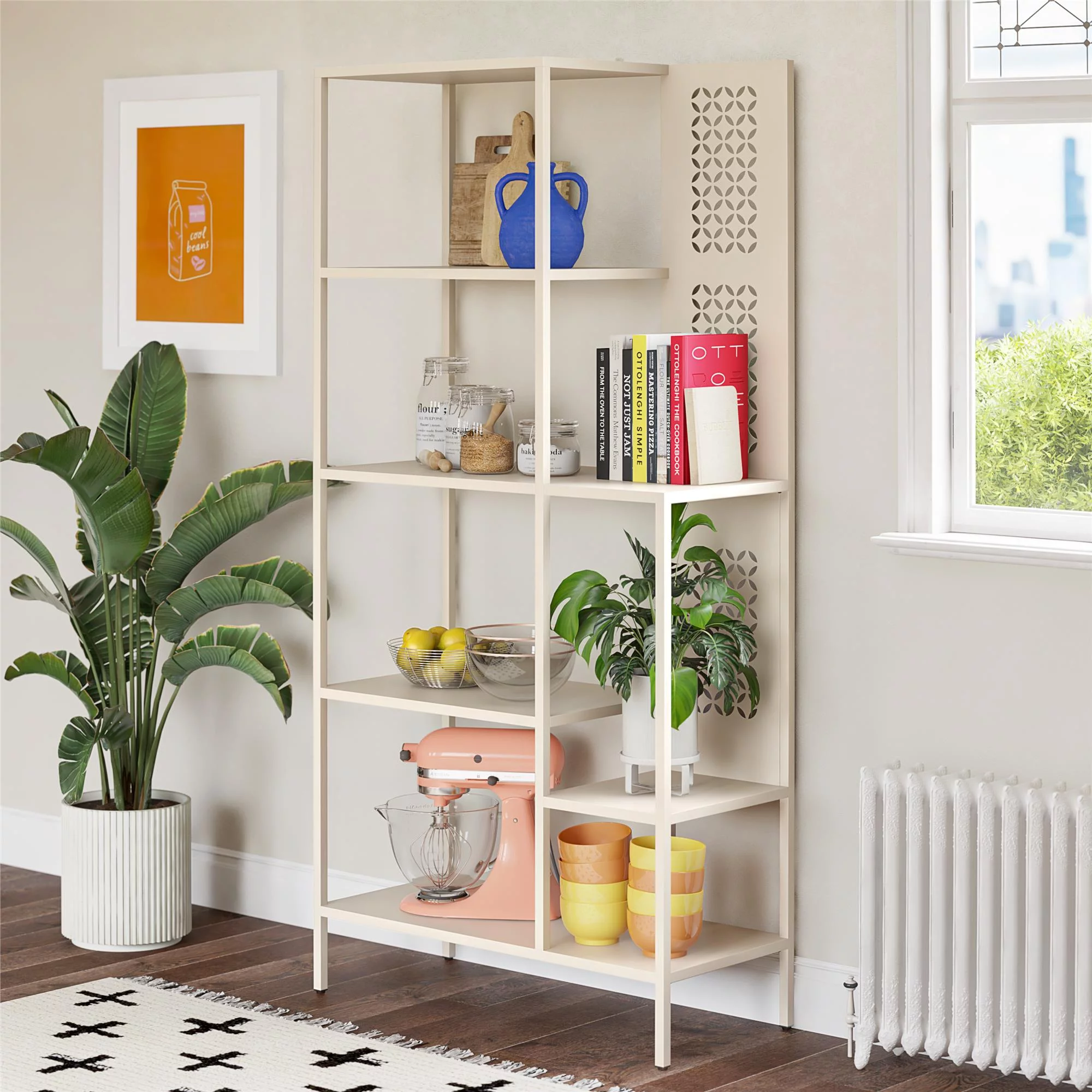 Mr. Kate Annie Metal Bookcase, Parchment