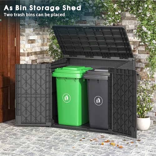 Outdoor Resin Storage Shed 36 Cu. Ft. Garden Horizontal Storage Large Capacity Weather Resistant Storage Box