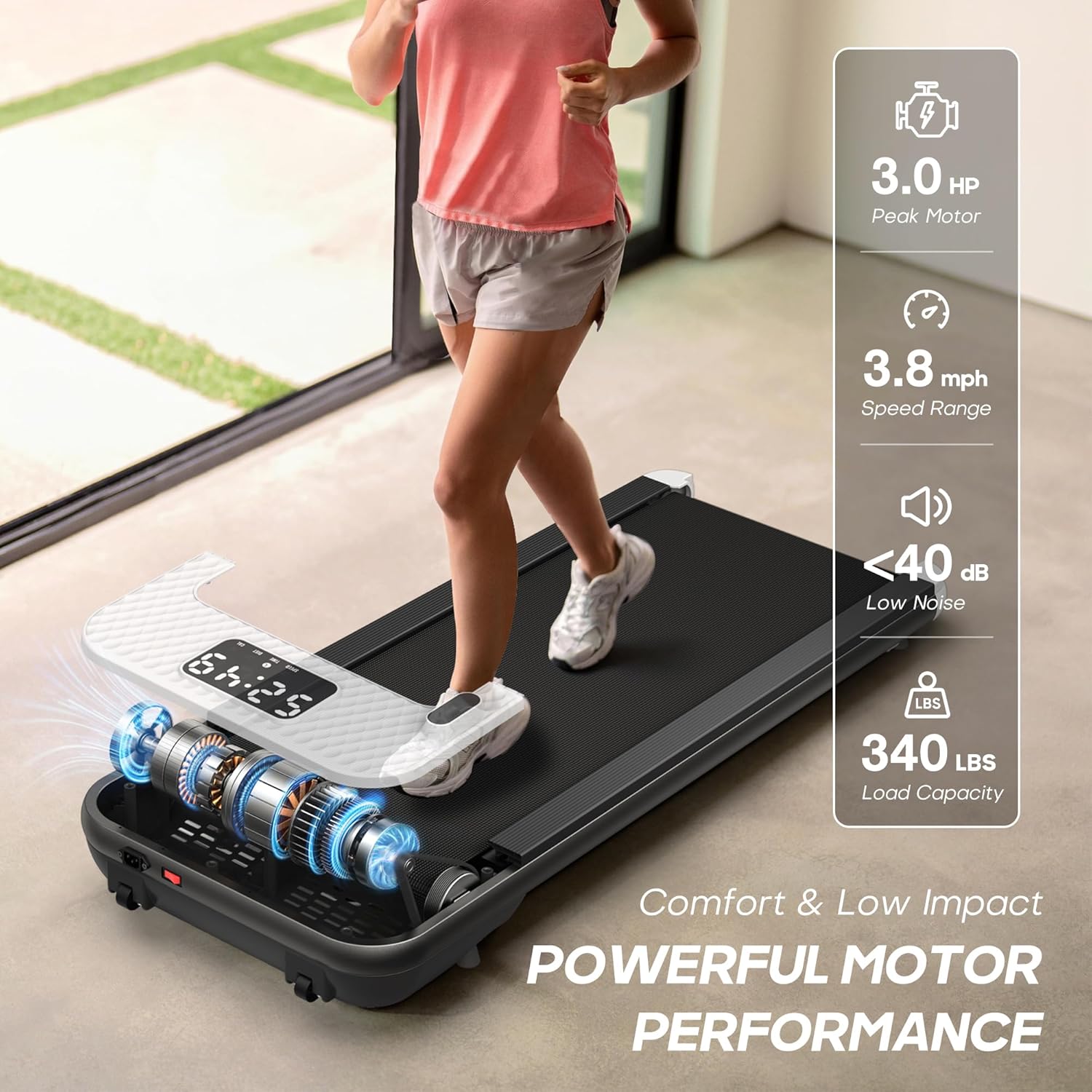 Standing Under Desk Walking Pad Treadmill for Apartment Office Home