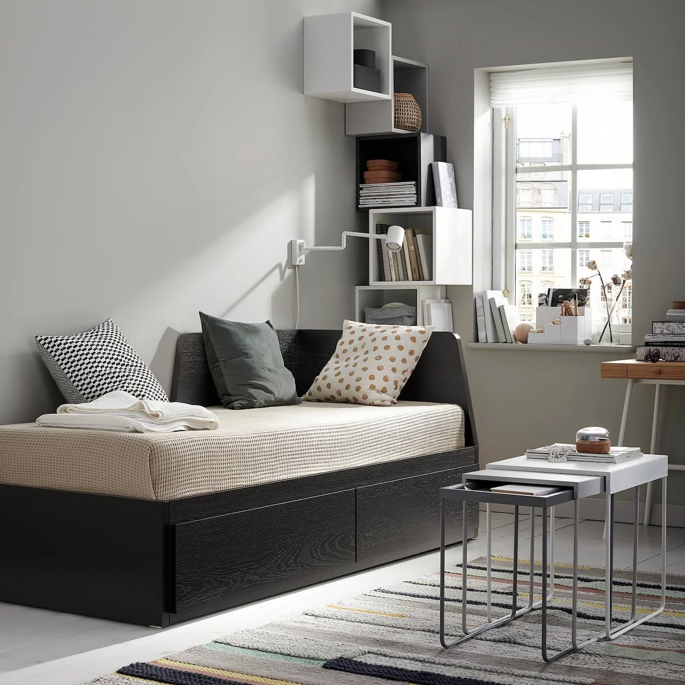 IKEA - Flekke Daybed Frame with 2 Drawers, black-brown, Twin