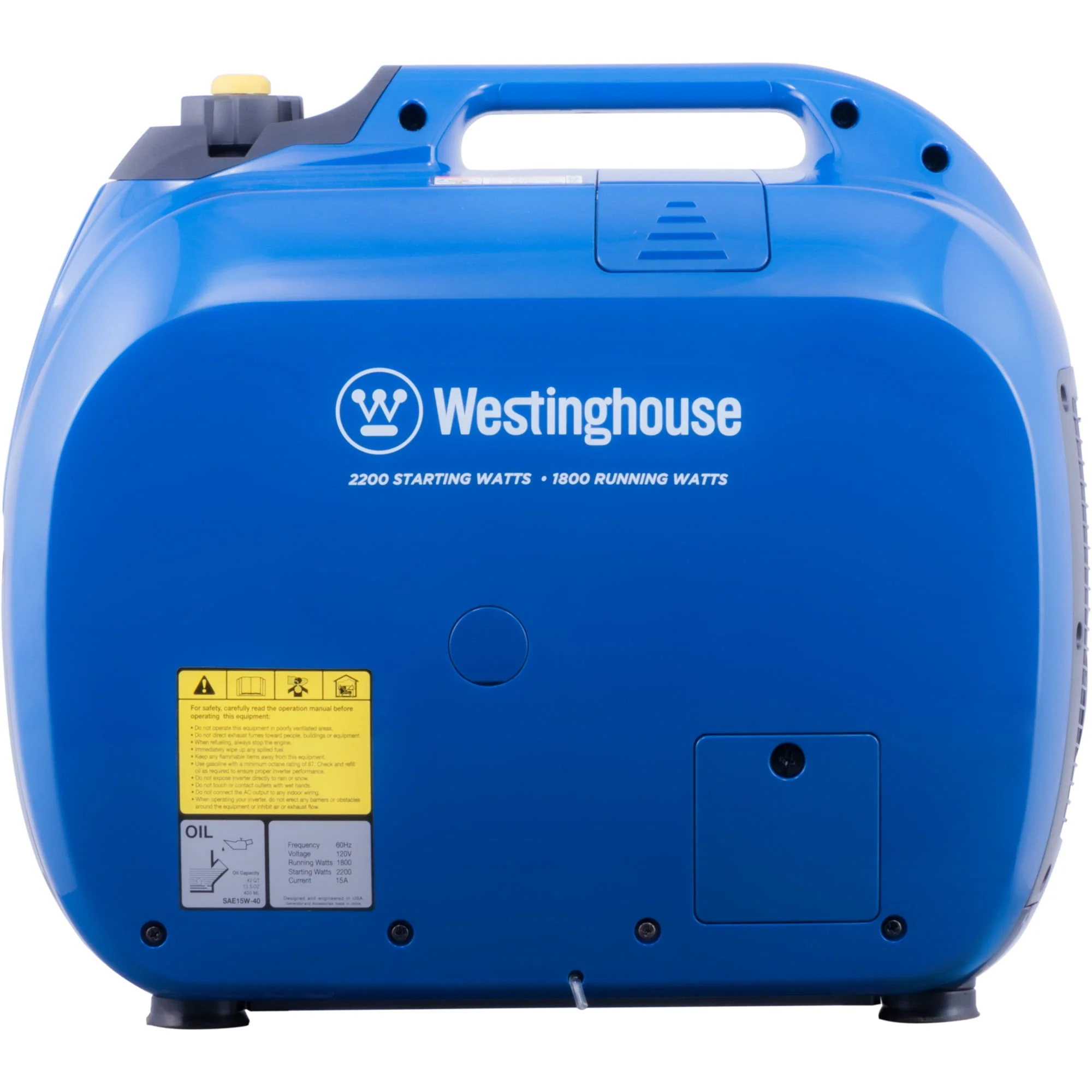 Westinghouse WH2200iXLT Portable Inverter Generator 1800 Rated Watts & 2200 Peak Watts
