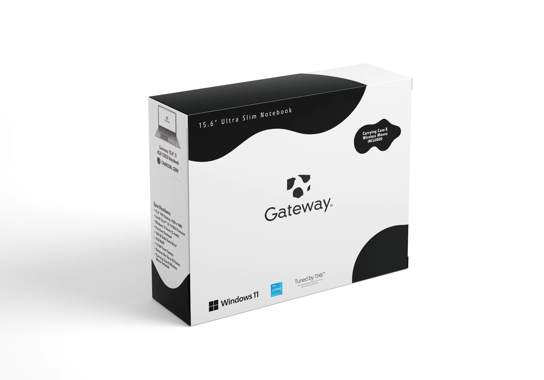 Gateway 15.6" Ultra Slim Notebook with Carrying Case & Wireless Mouse, FHD, Intel® Core™ i3-1115G4, Dual Core, 4GB Memory, 128GB SSD, Windows 11 S