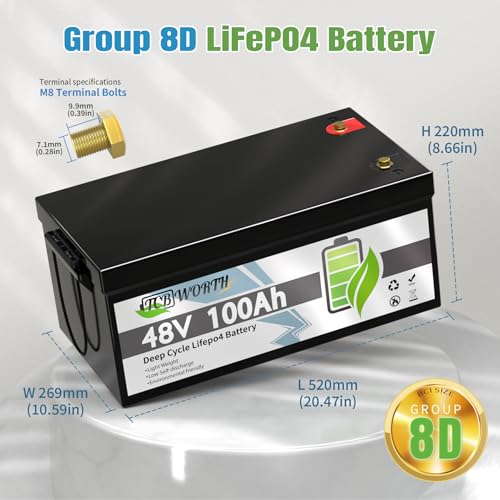 12V 100Ah LiFePO4 Battery, Rechargeabel Deep Cycle Lithium Batteries, 100A BMS with Low-Temp Protection, Perfect for RV, Solar, Boat, Marine