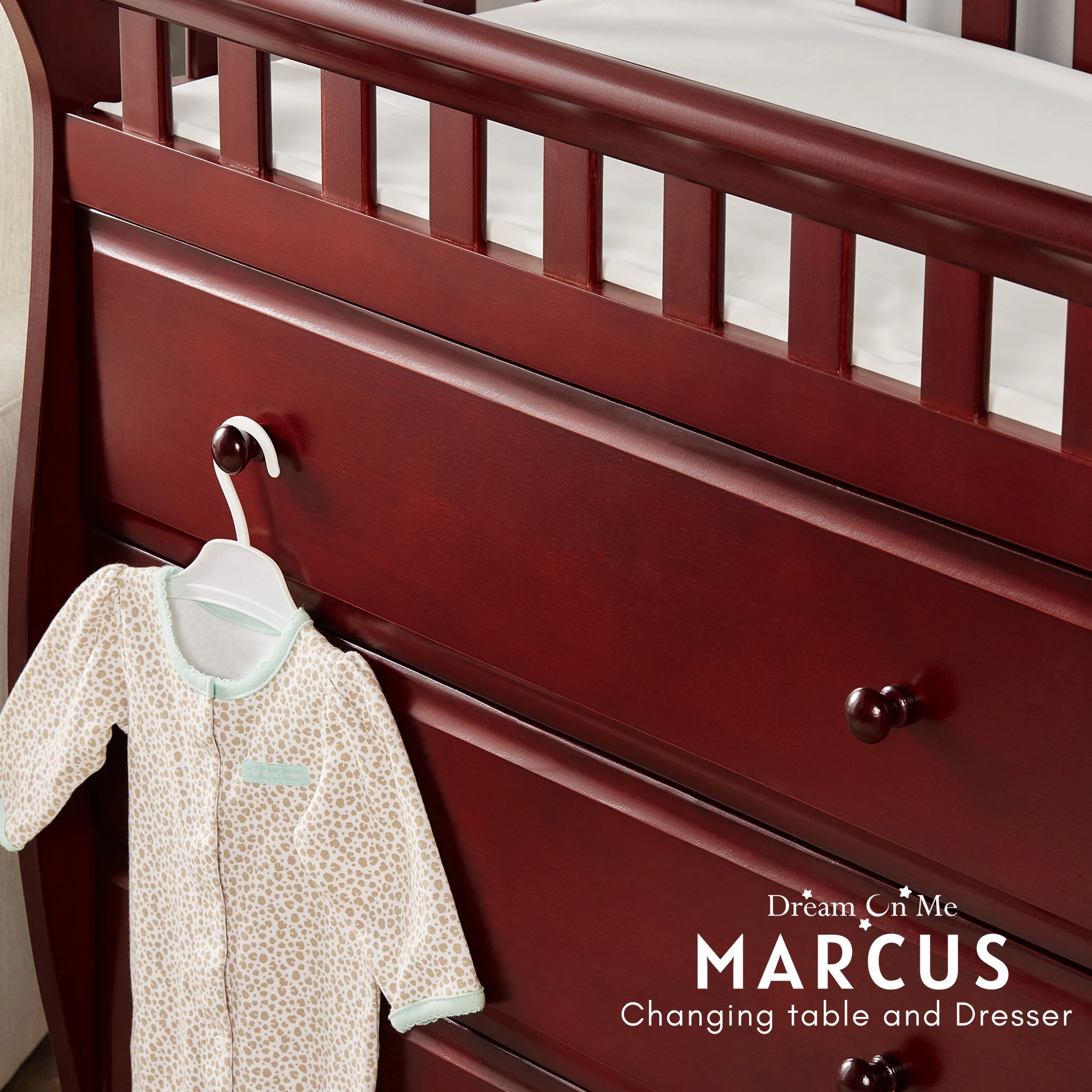 Dream On Me Marcus Changing Table And Dresser, Cherry