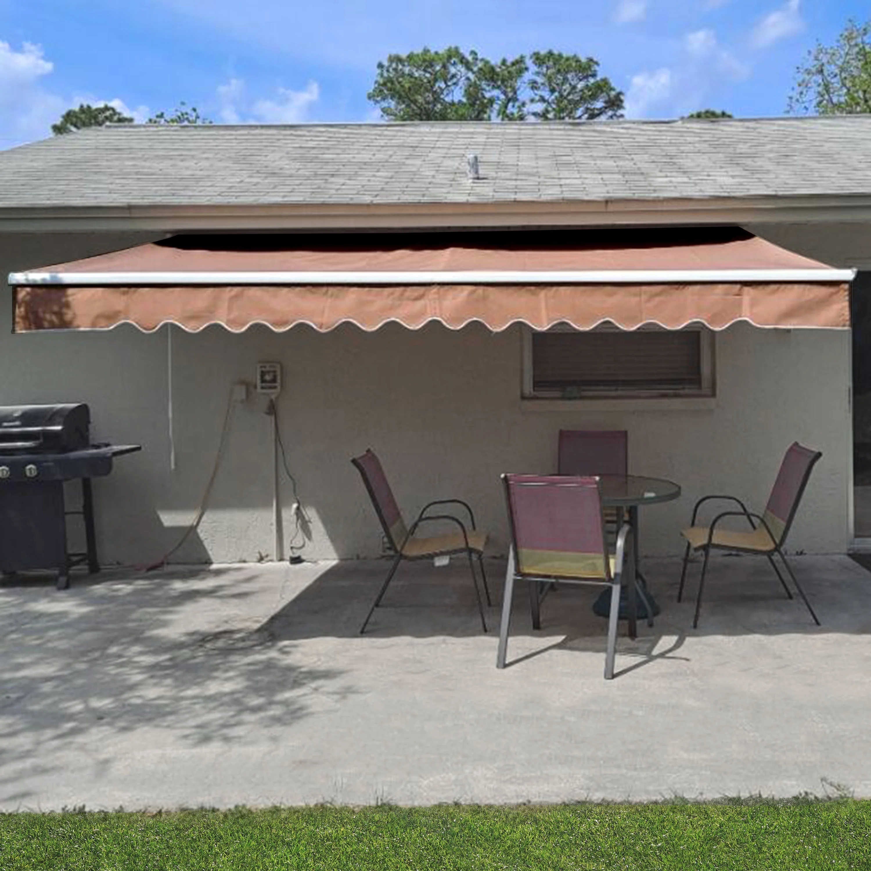 ALEKO 13' x 10'  Sand Retractable Patio Awning Canopy