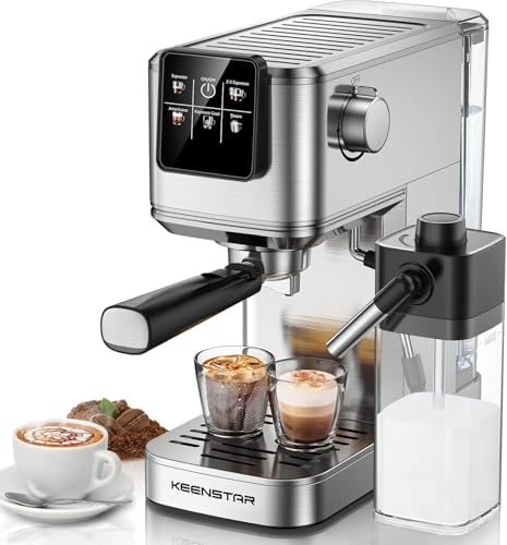 Espresso Coffee Machine with Milk Tank, 20Bar Hot & Iced Coffee Machine with Rapid Cold Brew