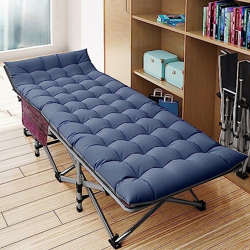DoCred Folding Camping Cot with Mattress, 2 Pack Heavy Duty Folding Cot for Adults, Portable Sleeping Cot Bed Adults Outdoor Bed with Carry Bag