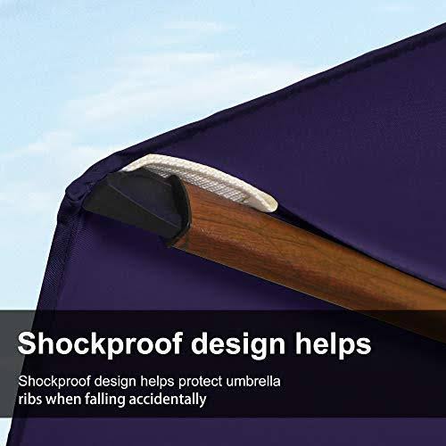 Purple Leaf 11 Feet Wood Pattern Square Cantilever Patio Umbrella