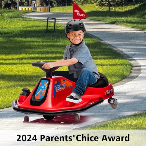 24V Electric Go Kart, 7Ah Drifting Car，Battery Powered Ride on Car Outdoor with 360 Degrees Rotating, Simplified Drift System, Variable Speed