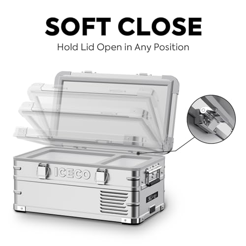 ICECO APL20 20 Liter 12 Volt Freezer Refrigerator with SECOP Compressor|Aluminum|AC 110V/ DC 12V|-4℉ to 68℉|Portable Refrigerator Fridge for Car