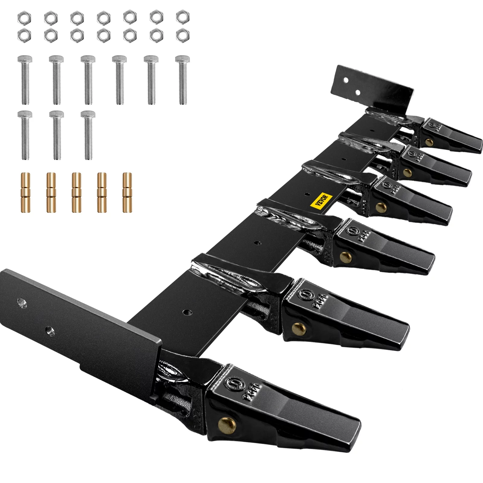 VEVOR Bucket Teeth Bar 48'' Inside Bucket Width Tractor Bucket Teeth 9.84'' Teeth Space Tooth Bar for Loader Bucket 23TF Bolt on Tooth Bucket Enables