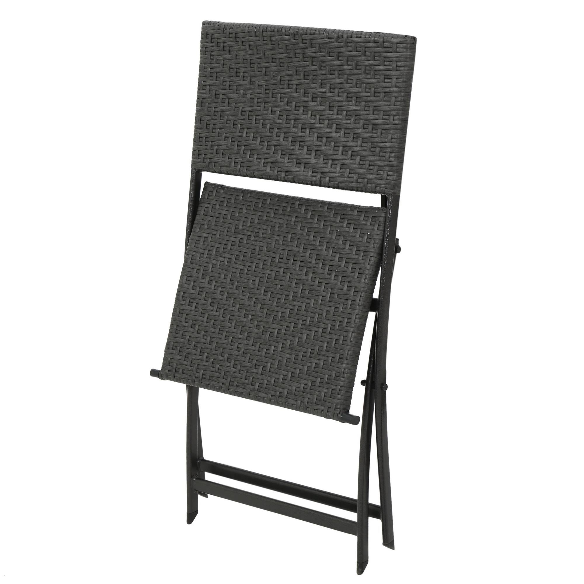 El Paso Set of 2 Wicker Patio Folding Chairs Brown Christopher Knight