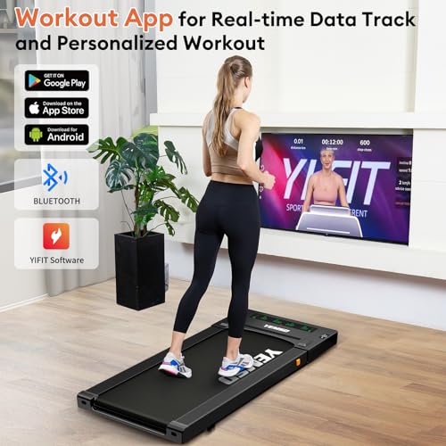 Walking Pad Treadmill, 2.5 HP Under Desk Treadmill for Home Office Walking Treadmill with LED Display,Remote Controller,330LBS Weight Capacity