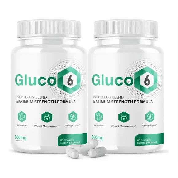 (2 Pack) Gluco6 Supplement Official Formula Gluco 6 Blood Healthy Levels (120 Capsules) - Kansas Nuitrition - HNZSDS