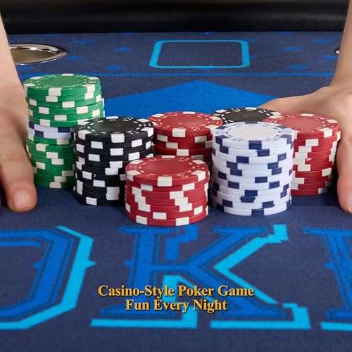 Barrington Poker Multiple Styles Folding Poker Table & Poker Table Top/Dining Table Collection, Durable Padded Rail Tables with Felt Playing Surface