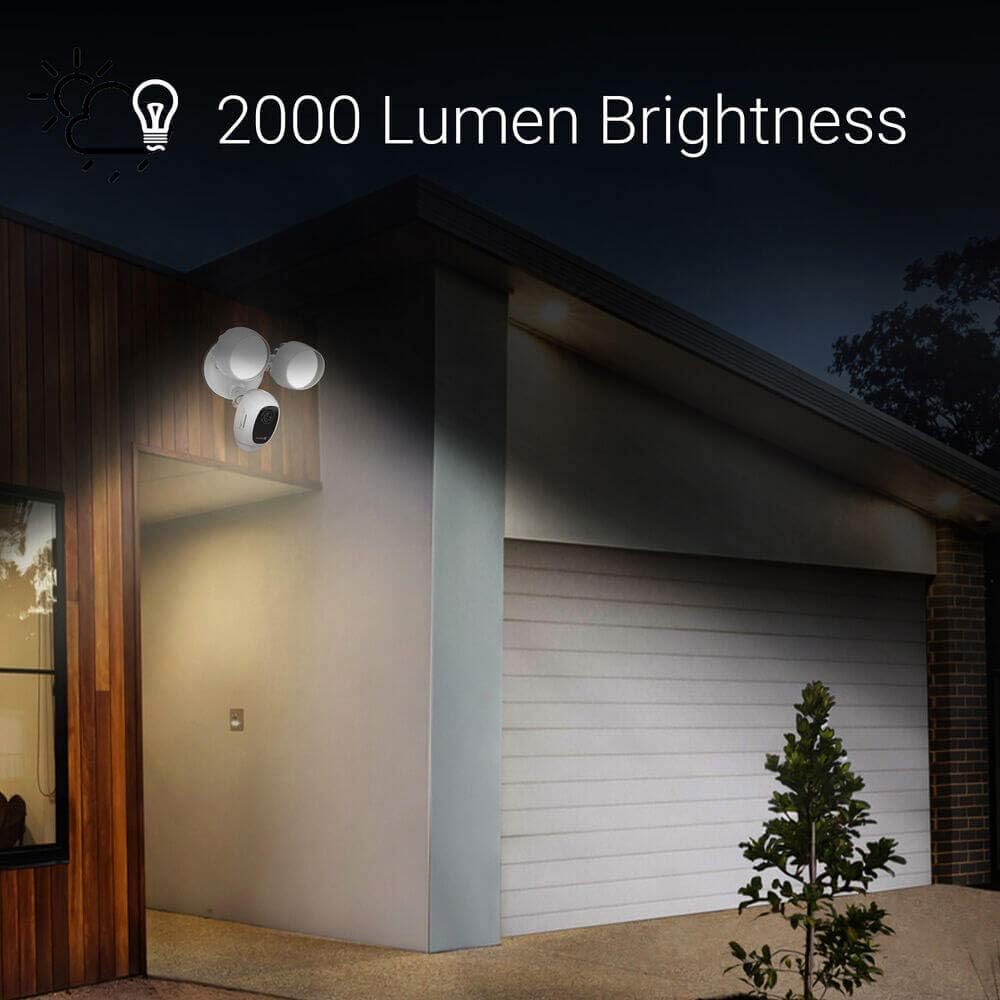 EZVIZ Floodlight Security Camera WiFi, H.265, PIR Motion Detection, 1080P Live View, Siren Alarm, Starlight Color Night Vision, Two-Way Audio