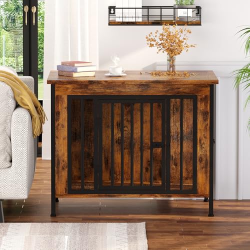 EasyCom 39.96" XL Wooden Large Dog Crate Furniture for Medium and Large Breed