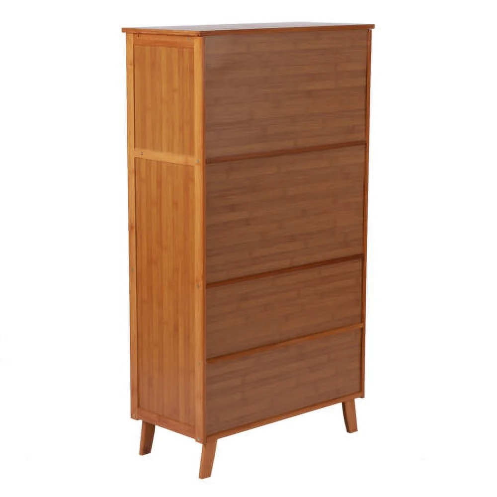 Wooden Storage Pantry Cupboard with 3 Drawers, Cabinets & 2 Acrylic Doors Brown