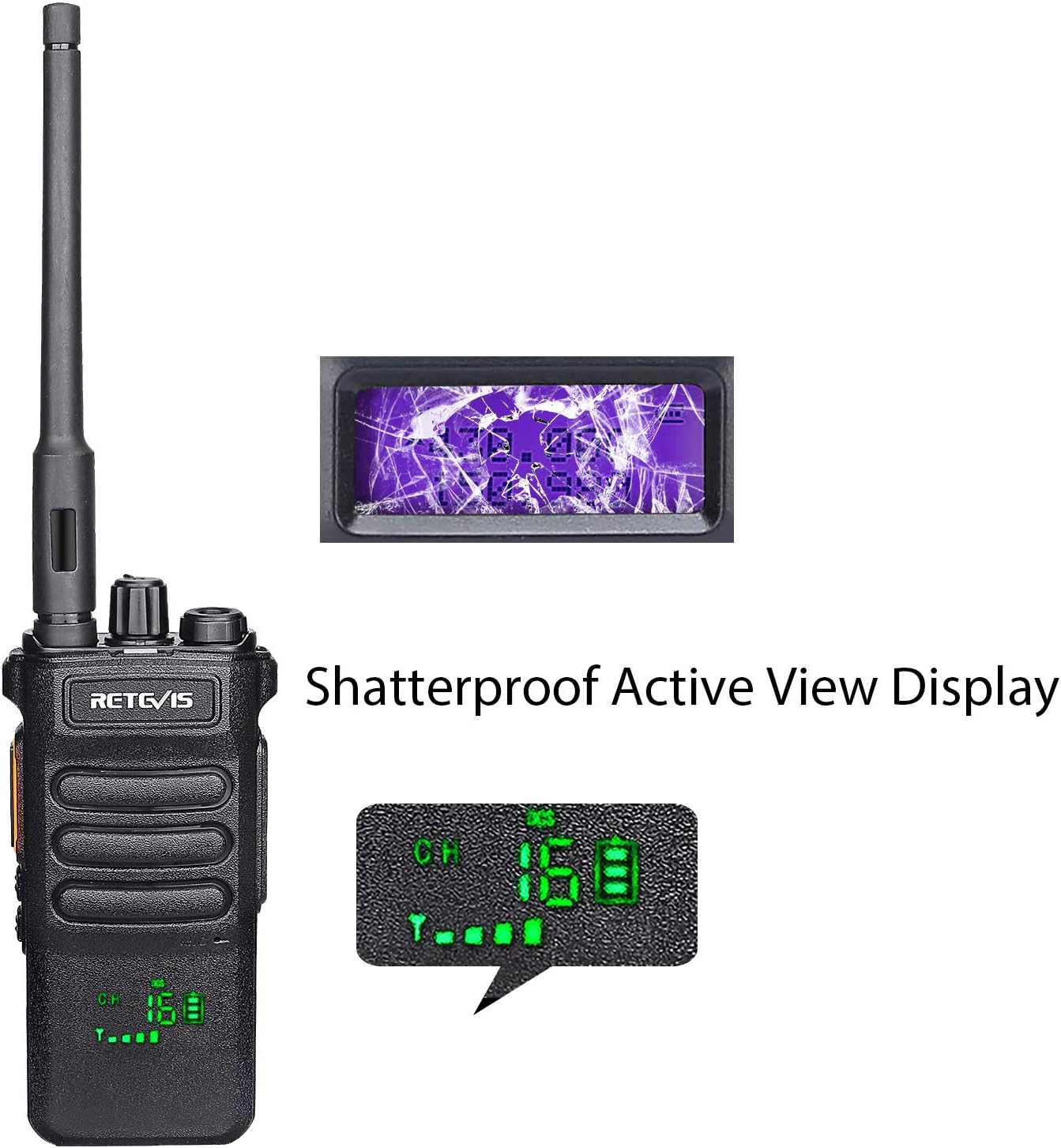 Retevis RT86 Two Way Radios Long Range Rechargeable,High Power Heavy Duty 2600mAh 2 Way Radios