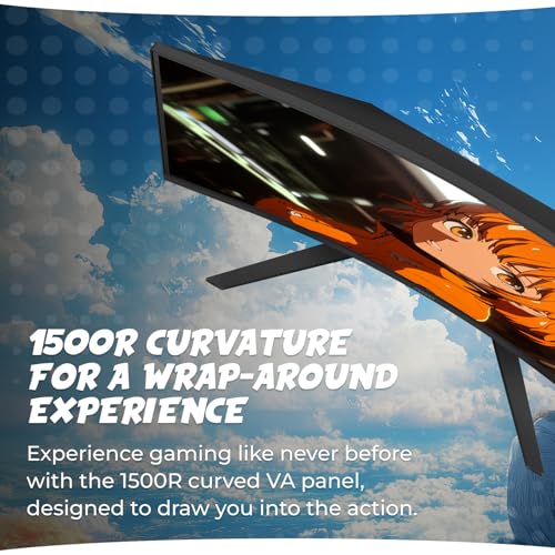 AOC CQ32G4VE 32" Curved Frameless Gaming Monitor 2K QHD, 1500R Curved VA, 180Hz, 0.5ms Response Time, 2X Display Port, 2X HDMI