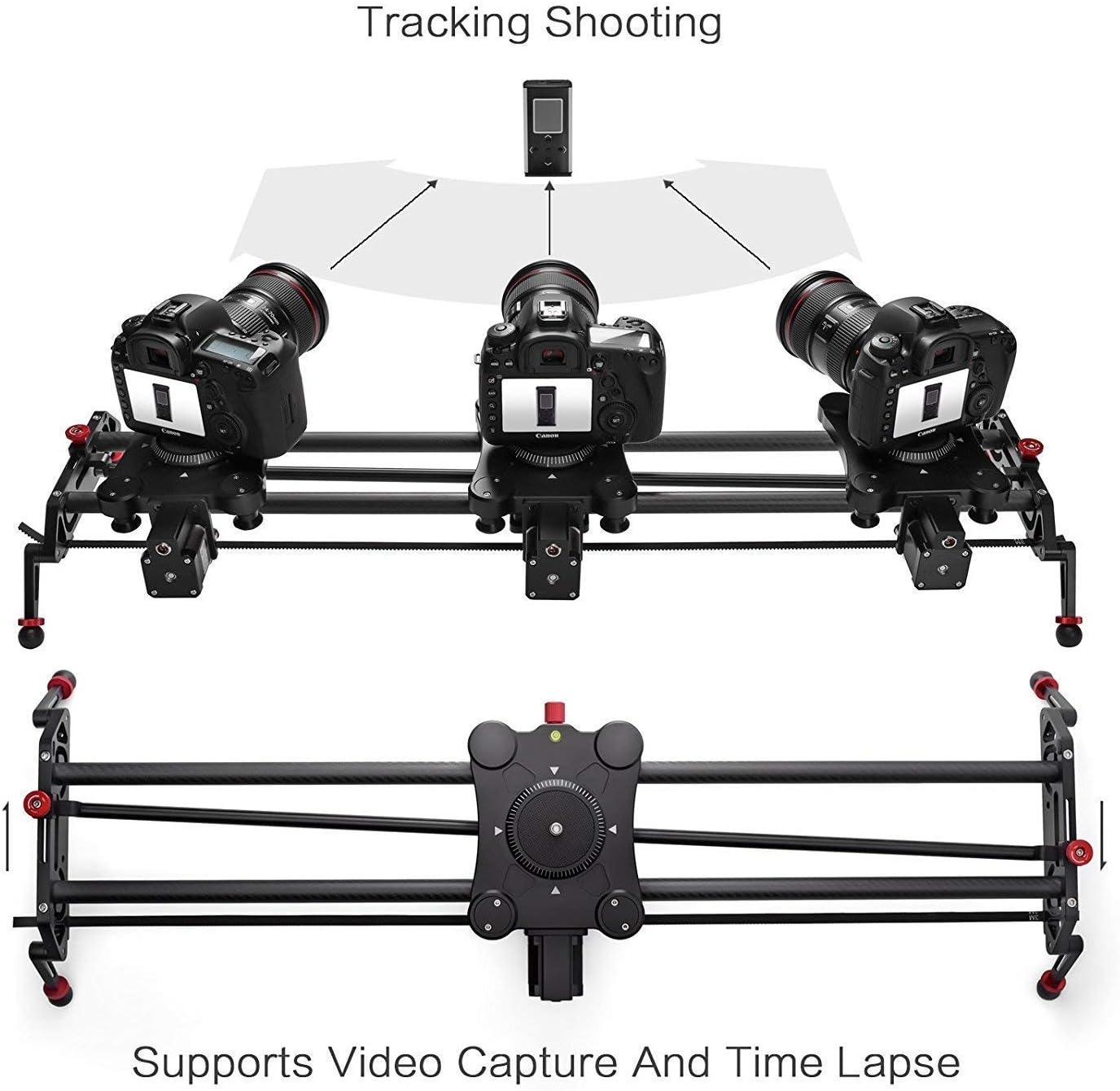 Camera Slider Track Dolly Slider Rail System with Motorized Time Lapse and Video Shot Follow Focus Shot and 120 Degree Panoramic Shooting 31 80cm